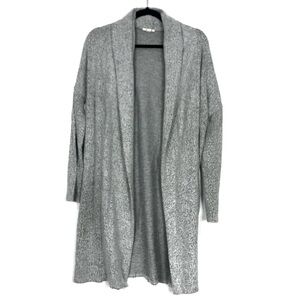 SILENCE & NOISE by ANTHROPOLGIE long length grey open front cardigan L25
